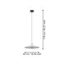 Eglo Miniere 900833 lampa wisząca 1x40 W szary/popielaty zdj.2