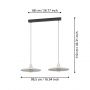 Eglo Miniere 900834 lampa wisząca 2x40 W biała-czarna zdj.2