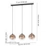 Eglo Ariscani 901924 lampa wisząca 3x40 W brązowa zdj.2