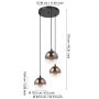 Eglo Ariscani 901925 lampa wisząca 3x40 W brązowa zdj.2