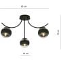 Emibig Boston Stripe 11113 lampa podsufitowa 3x40 W czarny zdj.2