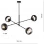 Emibig Linear 11684 lampa podsufitowa 4x40 W czarny zdj.2