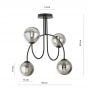 Emibig Archi 12874A lampa podsufitowa 4x10 W czarna zdj.2