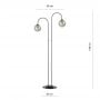 Emibig Archi 1287LP2 lampa stojąca 2x10 W czarna zdj.2