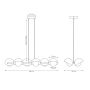 Emibig Boom 18336 lampa wisząca 6x8 W niebieska zdj.2