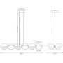 Emibig Boom 18358 lampa wisząca 6x8 W zielona zdj.2