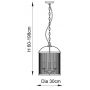 Endon Lambeth Ribbed 106711 lampa wisząca 4x6 W mosiądz zdj.2