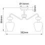 Elstead Lighting Armand DLARMANDSF3AB lampa podsufitowa 3x40 W czarna-mosiądz zdj.2