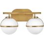 Elstead Lighting Hollis HKHOLLIS2OHBBATH kinkiet 2x40 W biały-mosiądz zdj.1