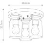 Elstead Lighting Brinley KLBRINLEYFOZ plafon 3x60 W brązowy zdj.2