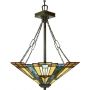 Elstead Lighting Inglenook QZINGLENOOKPB lampa wisząca 3x60 W brązowa zdj.1