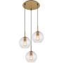 Globo Lighting Adara 15462H1 lampa wisząca 3x60 W mosiądz zdj.3