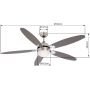 Globo Lighting Azura 0308 lampowentylator podsufitowy 1x60 W chrom-drewno zdj.2