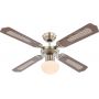Globo Lighting Champion 0309 lampowentylator podsufitowy 1x60 W biała-mosiądz-drewno zdj.1