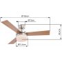 Globo Lighting Alana 0333 lampowentylator podsufitowy 2x40 W biała-chrom-drewno zdj.2