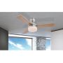 Globo Lighting Alana 0333 lampowentylator podsufitowy 2x40 W biała-chrom-drewno zdj.3