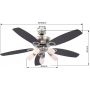 Globo Lighting Jerry 0337 lampowentylator podsufitowy 5x40 W biała-szara-nikiel zdj.2