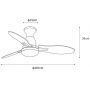 Globo Lighting Gale 03671N lampowentylator podsufitowy 1x22 W biała-drewno-nikiel zdj.2