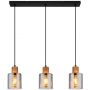 Globo Lighting Aleidis 157683 lampa wisząca 3x25 W czarna-przydymiona zdj.1