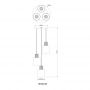 Globo Lighting Aleidis 157683H lampa wisząca 3x25 W czarna-przydymiona zdj.2