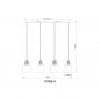 Globo Lighting Aleidis 157684 lampa wisząca 4x25 W czarna-przydymiona zdj.2