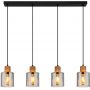 Globo Lighting Aleidis 157684 lampa wisząca 4x25 W czarna-przydymiona zdj.1