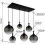 Globo Lighting Dalton 158856H lampa wisząca 6x10 W czarna-przydymiona zdj.2