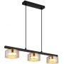 Globo Lighting Higgins 160553HG lampa wisząca 3x6 W czarna-bursztynowa zdj.1
