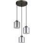 Globo Lighting Felicia 160563HR lampa wisząca 3x60 W czarna-chrom zdj.1