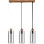 Italux Naster PND230513WO lampa wisząca 3x25 W czarna-drewno zdj.2