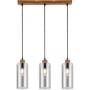 Italux Naster PND230513WO lampa wisząca 3x25 W czarna-drewno zdj.1