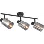 Italux Sardo SPL55813BKSG lampa podsufitowa 3x40 W czarna-przydymiona zdj.1