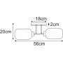 Kaja Vilar K5733 lampa podsufitowa 2x15 W biała-czarna zdj.2
