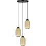Kaja Fadiga K5745 lampa wisząca 3x15 W czarna-bursztynowa zdj.1