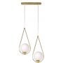 Kaja Neve Gold K4776 lampa wisząca 2x40 W biała-mosiądz zdj.1