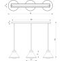 Luminex Demet 0628 lampa wisząca 3x60 W czarna-złota zdj.2