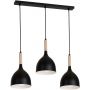 Luminex Noak Wood 1193 lampa wisząca 3x60 W czarna zdj.1