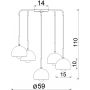 Luminex Sool 1213 lampa wisząca 5x15 W biała zdj.2
