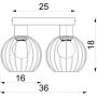 Luminex Laps 221 lampa podsufitowa 4x15 W czarna zdj.2