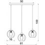 Luminex Laps 222 lampa wisząca 3x15 W czarna zdj.2