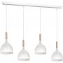 Luminex Noak Wood 3710 lampa wisząca 4x60 W biała-drewno zdj.1