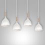 Luminex Noak Wood 3710 lampa wisząca 4x60 W biała-drewno zdj.4