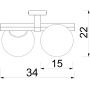 Luminex Idris 4628 lampa podsufitowa 2x15 W czarna zdj.2
