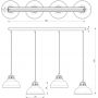 Luminex Sven 8893 lampa wisząca 4x15 W beżowa zdj.2