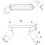 Luminex Link 9527 lampa podsufitowa 2x8 W beżowa zdj.2
