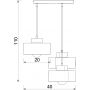 Luminex Marti 9932 lampa wisząca 3x15 W beżowa zdj.2