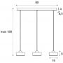 MaxLight Lipari P0545 lampa wisząca 3x22 W przezroczysta-złota zdj.2