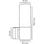 Nordlux Tangens 17131032 kinkiet 1x40 W biały-stal zdj.2