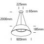 One Light Amedi 63058BANW lampa wisząca 1x60 W antracyt zdj.2