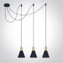 One Light Tala 63122BBBS lampa wisząca 3x10 W czarna-mosiądz zdj.1